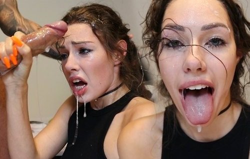 Обкончал девушке все лицо после превосходного минета.